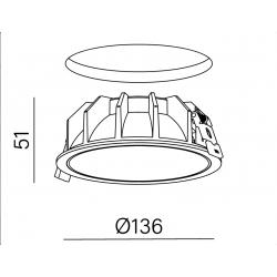 SIRCA 14 LED M930 53&#176; wpuszczany czarny struktura 37989-M930-WB-00-12